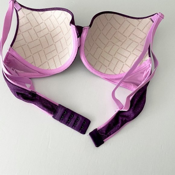 Retro Victoria's Secret Padded Perfect Coverage Multiway Bra Pink Purple 34B - Picture 3 of 4
